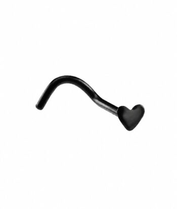 Nose Screw – Black Heart – 316L Surgical Steel