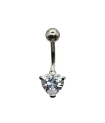 Internal Single Heart CZ Jeweled Banana