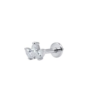 Titanium CZ Marquise Leaf Cluster Internal Labret