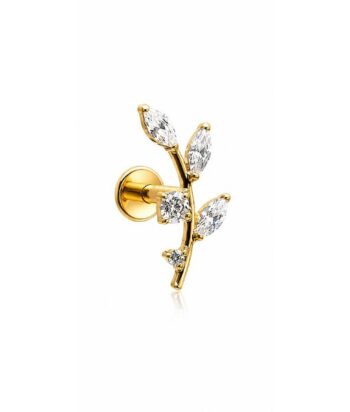 Titanium Golden Ivy Marquise Labret