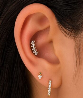 Titanium Crystal Cascade Labret