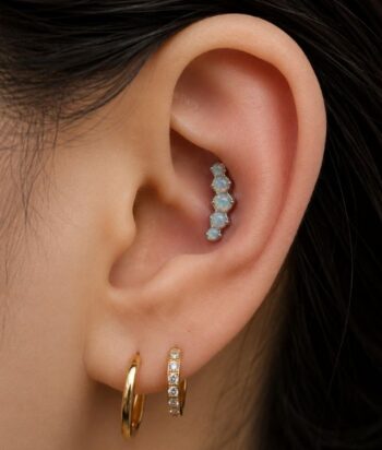 Titanium White Opal 5 Stone Labret