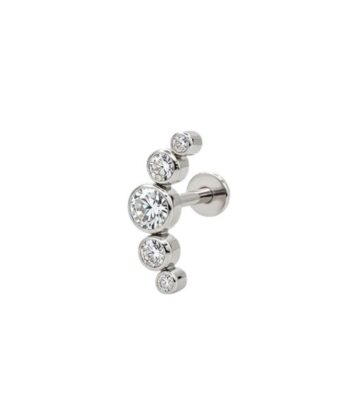 Titanium 5 Stone HP Crystal Labret