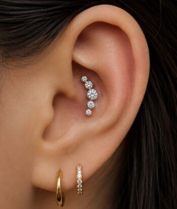 Titanium 5 Stone HP Crystal Labret