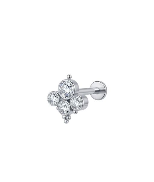 Titanium 4 Stone HP Crystal Labret