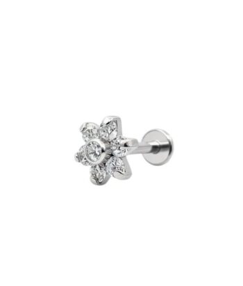 Titanium CZ Flower Labret
