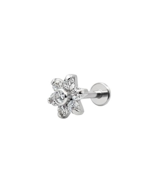 Titanium CZ Flower Labret