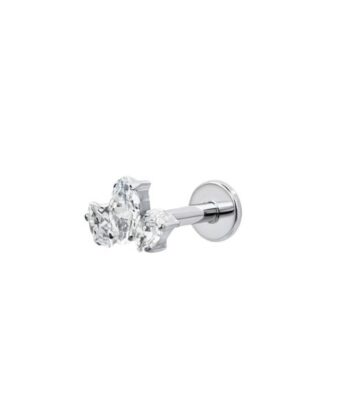 Titanium Triple Marquise Cluster Labret
