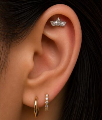 Titanium Triple Marquise Cluster Labret