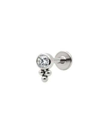 Titanium CZ Fleur Drop Labret