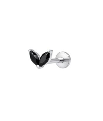 Titanium Jet Leaf Cluster Labret