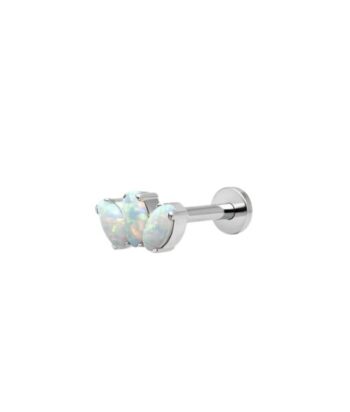Titanium White Opal Fan Labret