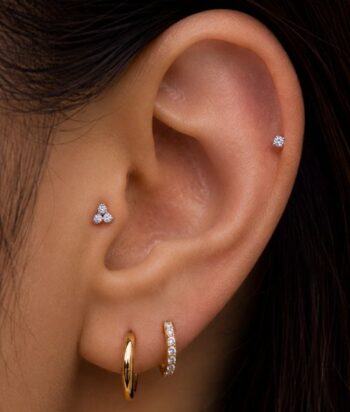 Titanium CZ Blossom Cluster Labret