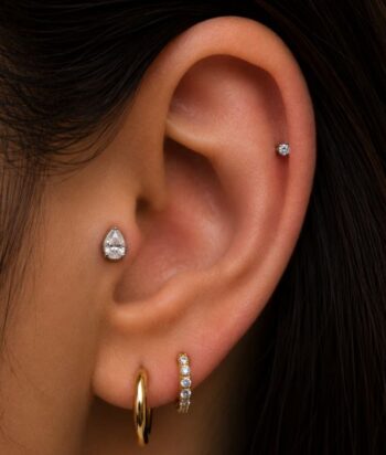 Titanium Teardrop CZ Stud Labret