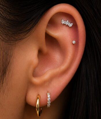 Titanium Five Stone Crown Labret