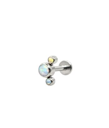Titanium Round White Opal Trio Labret