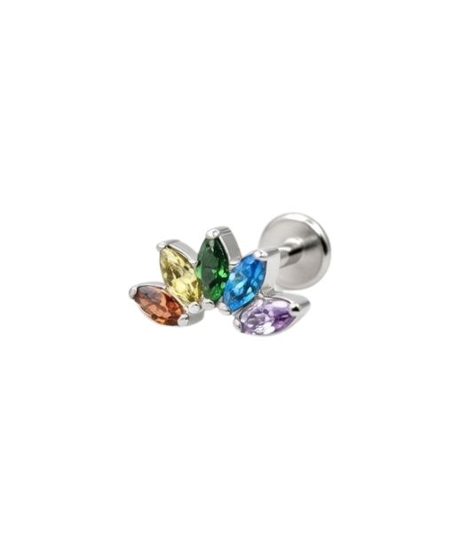 Titanium Multicolour Marquise Cluster Labret