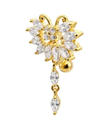Fashion Banana-Jewelled Reverse Butterfly