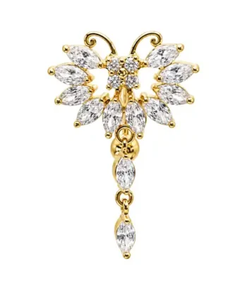 Fashion Banana-Jewelled Reverse Butterfly