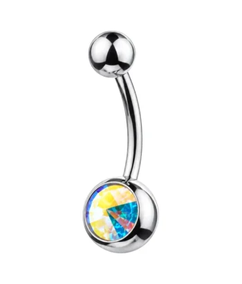 Belly Ring – Rivoli Stone – 316L Surgical Steel