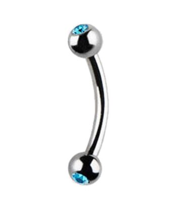 Eyebrow Curved Barbell – Double Stone Clear