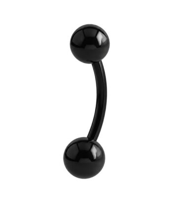 Curved Barbell – Black Banana Style – 316L Surgical Steel