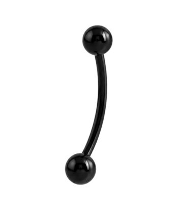Eyebrow – Black Micro Banana – 316L Surgical Steel