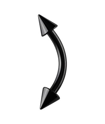 Eyebrow – Micro Banana – Cone Ends – Black – 316L Surgical Steel