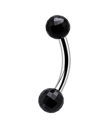 Faceted Black Banana Barbell