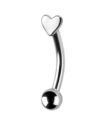Eyebrow – Fancy Micro Banana – Heart – 316L Surgical Steel